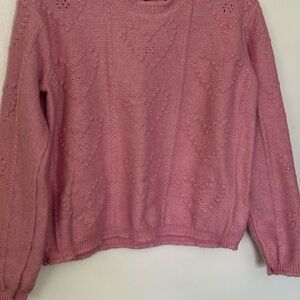 Cynthia Rowley Pink Heart Knit Sweater